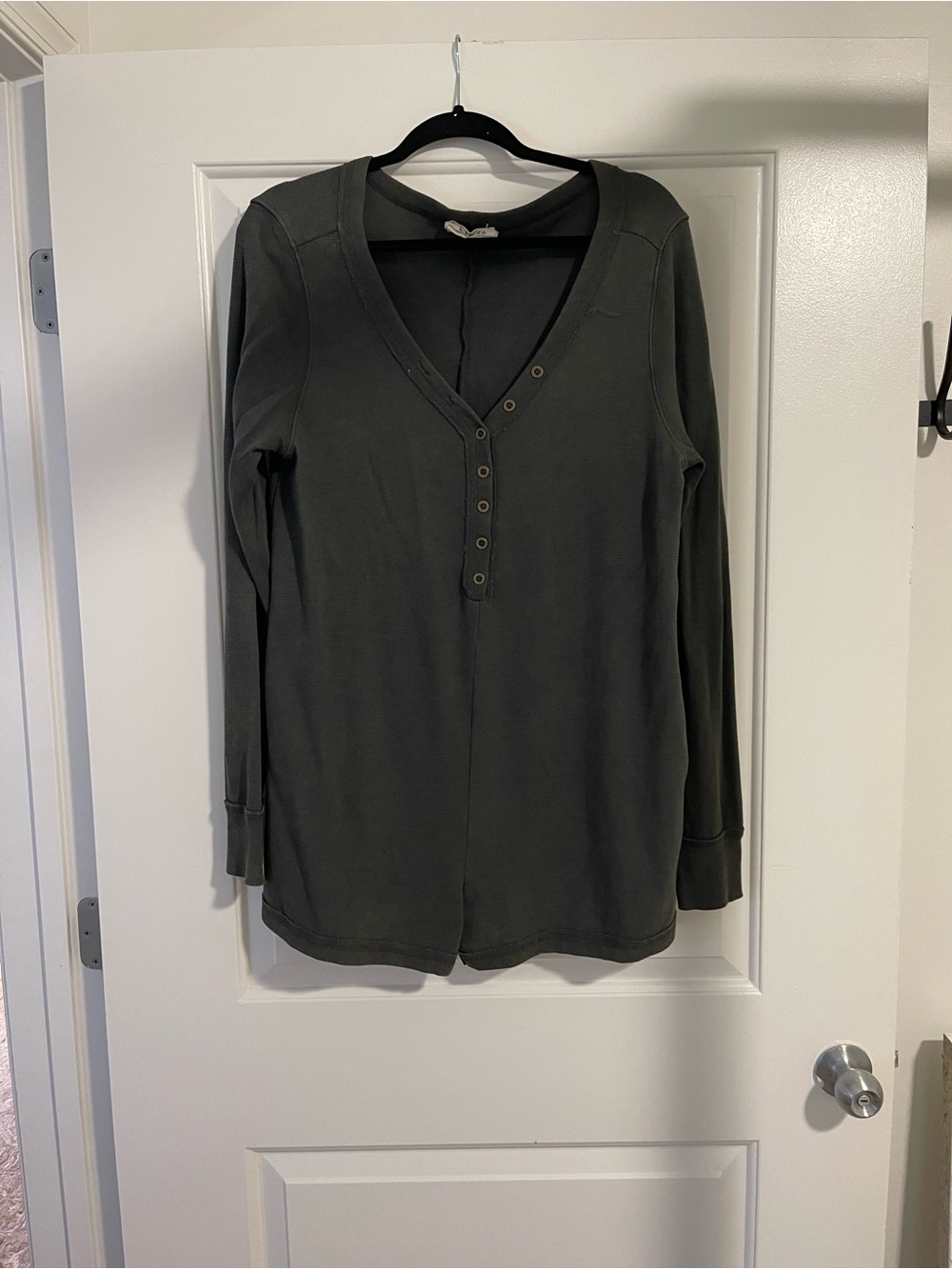 LaBiz Women's Long Sleeve Henley Romper - Size L